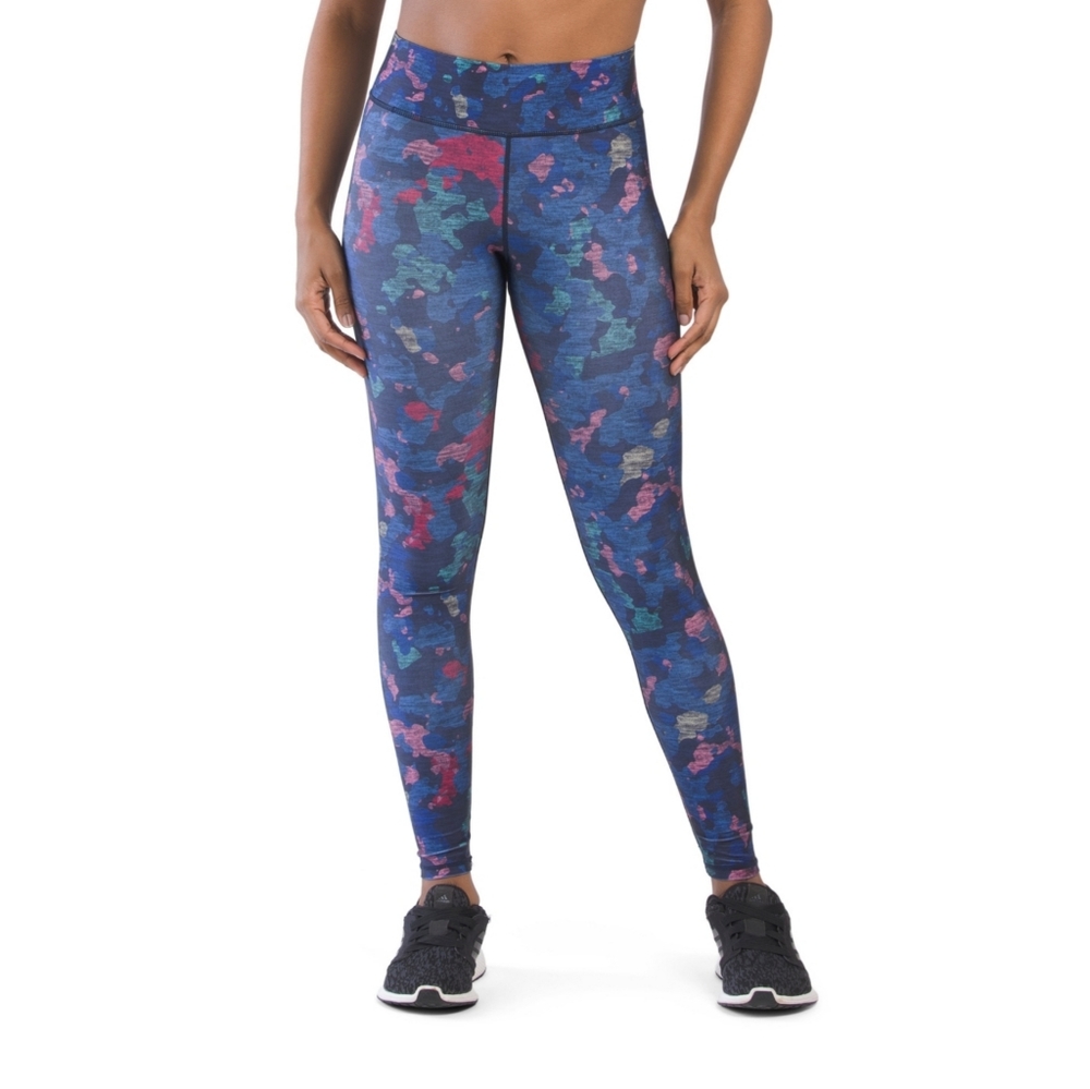 TEREZ Printed High Waisted Ankle Leggings Size XL Blue Mu…